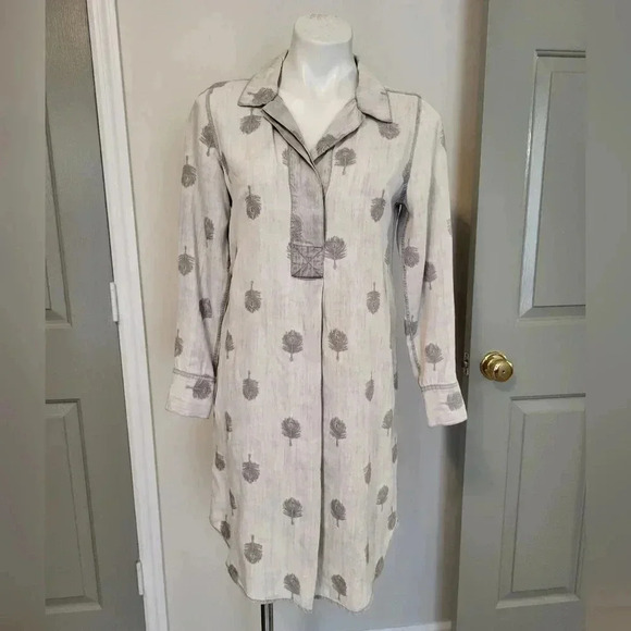 Soft Surroundings Paisley Park Chambray Feathers Dress(XS) - Picture 2 of 12